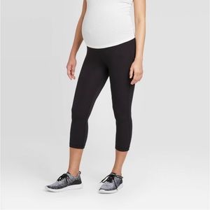 Over Belly Active Capri Maternity Pants by Isabel Maternity Black M
